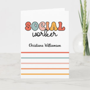 Gepersonaliseerde retro sociaal werker kaart