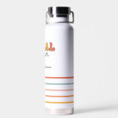 Gepersonaliseerde retro sociaal werker waterfles (Achterkant)