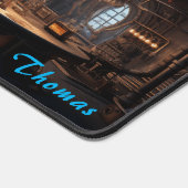 Gepersonaliseerde Retro Steampunk Factory Desk Mat (Hoek)