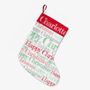 Gepersonaliseerde retro stencil Kerstkous Kleine Kerstsok