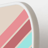 Gepersonaliseerde Retro Stripe Pickleball Paddle (Links Detail)