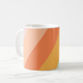 Gepersonaliseerde Retro Stripes Mint Perzik Pastel Koffiemok (Voorkant links)