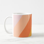 Gepersonaliseerde Retro Stripes Mint Perzik Pastel Koffiemok (Links)