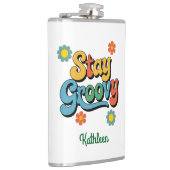 Gepersonaliseerde retro vinyl verpakte fles heupfles (Rechts)