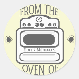 Gepersonaliseerde retro witte oven Sticker