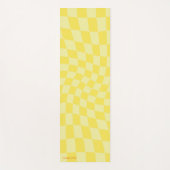 Gepersonaliseerde Retro Yellow Wavy geruit Yogamat (Voorkant)