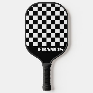 Gepersonaliseerde Retro Zwart & Wit Pickleball Pad Pickleball Paddle