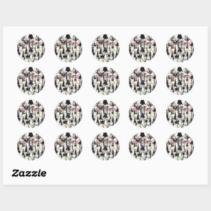 Gepersonaliseerde RetroMinimalistische BlackCats & Ronde Sticker