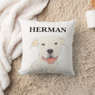 Gepersonaliseerde Reversible White Pitbull Staffy  Kussen