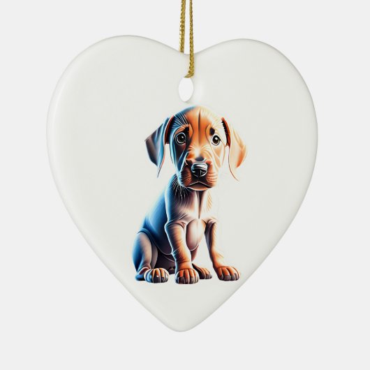 Gepersonaliseerde Rhodesian Ridgeback Puppy Keramisch Ornament (Rechts)