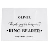 Gepersonaliseerde Ringdrager Zwart-wit Dank u Groot Cadeauzakje (Voorkant)