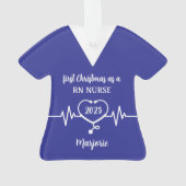 Gepersonaliseerde RN Nurse Kerstmis Ornament (achterkant)