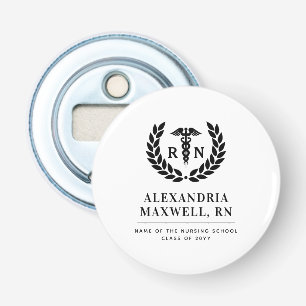 Gepersonaliseerde RN Nursing School Afstuderen Ele Button Flesopener