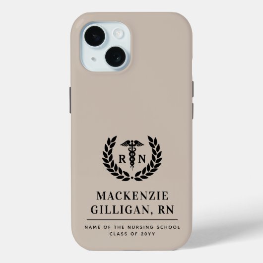 Gepersonaliseerde RN Nursing School Afstuderen Ele Case-Mate iPhone Case (Achterkant)