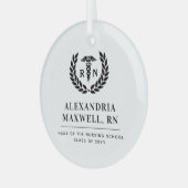 Gepersonaliseerde RN Nursing School Afstuderen Ele Glas Ornament (Voorkant links)