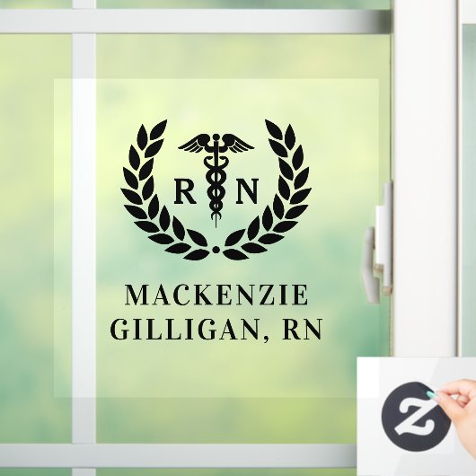 Gepersonaliseerde RN Nursing School Afstuderen Ele Raamsticker (Huis)