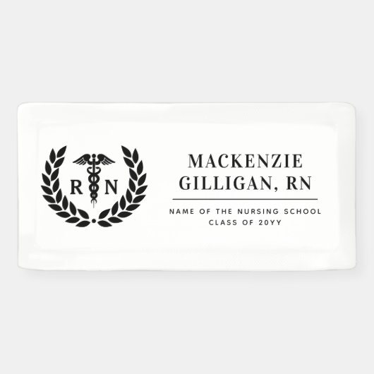 Gepersonaliseerde RN Nursing School Afstuderen Ele Spandoek (Horizontaal)
