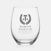 Gepersonaliseerde RN Nursing School Afstuderen Ele Wijnglas Zonder Voet (Voorkant)