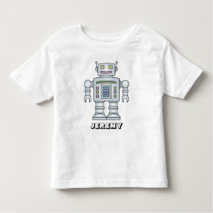 Gepersonaliseerde robot cartoon op shirt voor klei