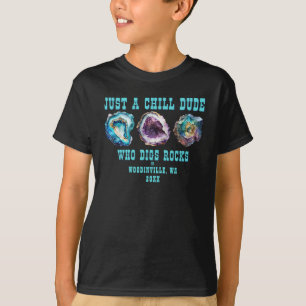 Gepersonaliseerde Rock Collecting Locatie Datum Na T-shirt