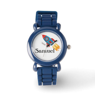 Gepersonaliseerde Rocket Blue Kind horloge