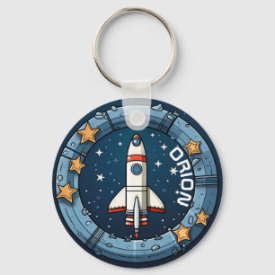 Gepersonaliseerde Rocket Sleutelhanger voor School