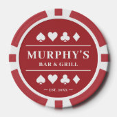 Gepersonaliseerde rode aangepaste naam Vegas Style Poker Chips (Voorkant)
