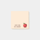 Gepersonaliseerde Rode Appel met de naam van de le Post-it® Notes (Voorkant)