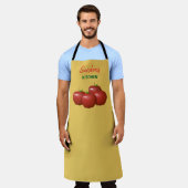 Gepersonaliseerde rode appel thema keuken Schort (Gedragen)