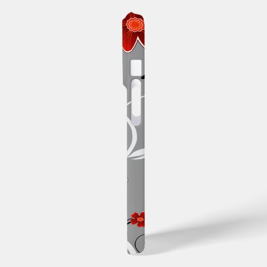 Gepersonaliseerde Rode Bloemen en Silhouette Case-Mate iPhone Case (Achterkant / Links)