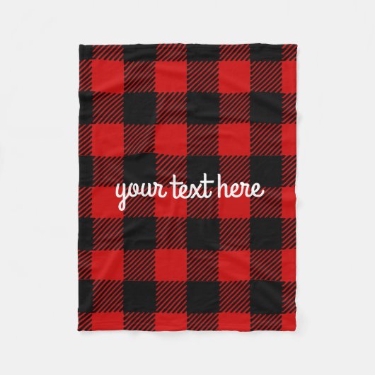 Gepersonaliseerde rode buffelbak fleece deken (Voorkant)