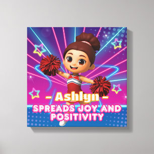 Gepersonaliseerde rode cheerleader Aangepast fot Canvas Afdruk