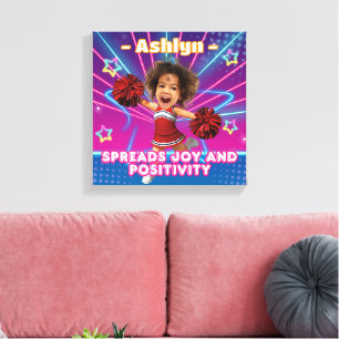Gepersonaliseerde rode cheerleader Aangepaste Ki Canvas Afdruk