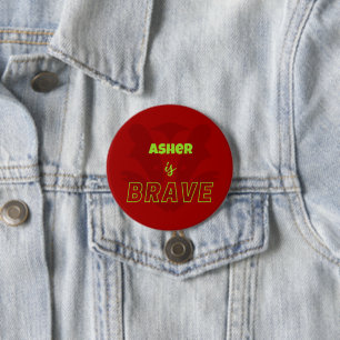 Gepersonaliseerde rode dapperheid Honing Badger Af Ronde Button 7,6 Cm