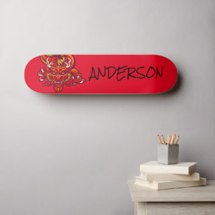 Gepersonaliseerde rode draak skateboard