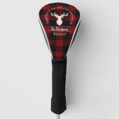 Gepersonaliseerde rode en zwarte buffelplaat golfheadcover (Voorkant)
