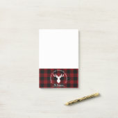 Gepersonaliseerde rode en zwarte buffelplaat post-it® notes (Op bureau)