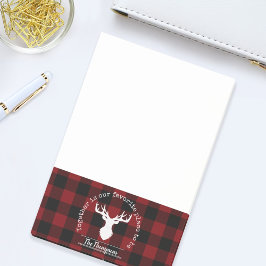 Gepersonaliseerde rode en zwarte buffelplaat post-it® notes