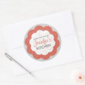 Gepersonaliseerde Rode Floral Dot Canning Stickers (Envelop)