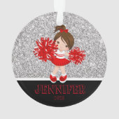 Gepersonaliseerde rode foto Cheerleading Ornament (achterkant)