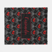 Gepersonaliseerde rode Gothic Fleece Deken (Voorkant (Horizontaal))