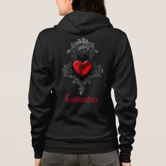 Gepersonaliseerde rode Gothic Hoodie (Achterkant)
