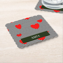 Gepersonaliseerde rode harten en strepen