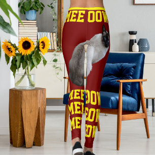 Gepersonaliseerde Rode Helder Geel Huisdier Kat Ma Leggings