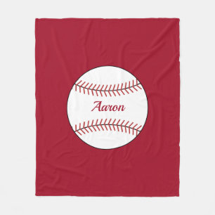 Gepersonaliseerde Rode Honkbal Deken Gift