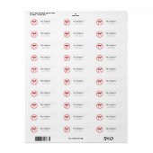 Gepersonaliseerde rode kerst retour adres label (Full Sheet)
