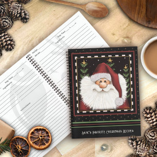 Gepersonaliseerde Rode Kerstman Feestelijke Recept Notitieboek