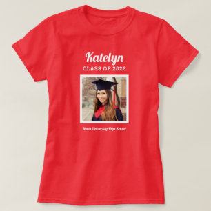 Gepersonaliseerde rode klasse van 2025 Afstuderen  T-shirt
