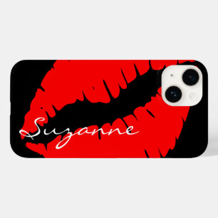 Gepersonaliseerde rode lippen Case-Mate iPhone 14 hoesje
