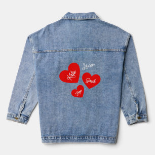 Gepersonaliseerde Rode Moeders Harten Denim Jacket